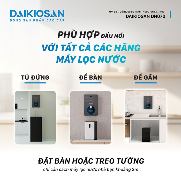 Máy biến đổi nước RO thành nước ion kiềm tươi Daikiosan DN070